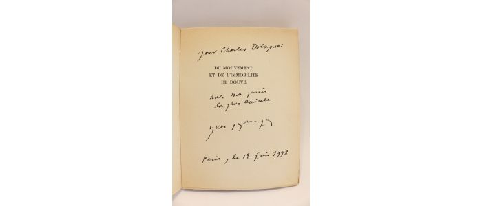 BONNEFOY : Du mouvement et de l'immobilité de douve - Libro autografato, Prima edizione - Edition-Originale.com