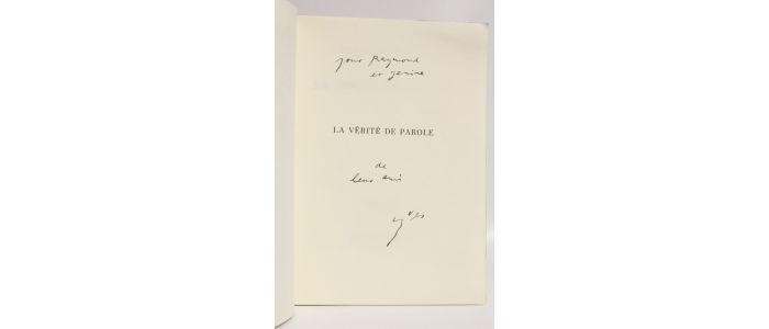 BONNEFOY : La vérité de parole - Signiert, Erste Ausgabe - Edition-Originale.com