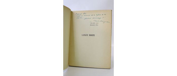 BOSQUET : Langue morte - Libro autografato, Prima edizione - Edition-Originale.com