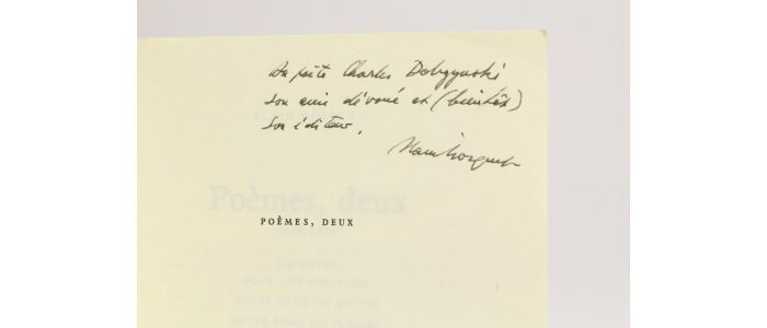 BOSQUET : Poèmes, deux (1970-1974) - Signiert, Erste Ausgabe - Edition-Originale.com
