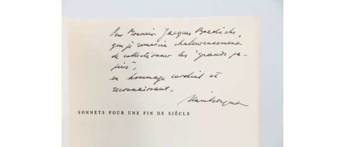 BOSQUET : Sonnets pour une fin de siècle - Signiert, Erste Ausgabe - Edition-Originale.com