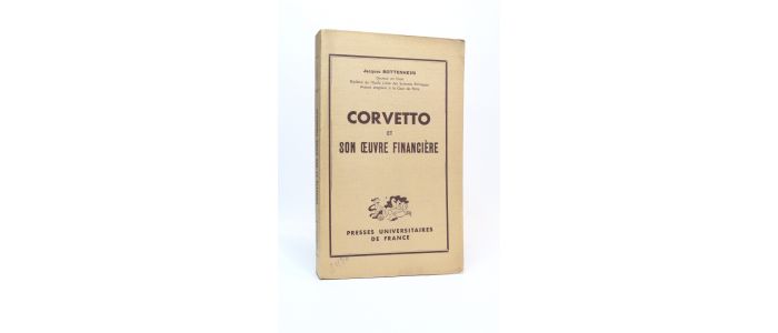 BOTTENHEIM : Corvetto et son oeuvre financière - Prima edizione - Edition-Originale.com