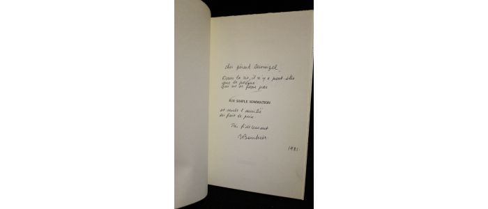 BOUHIER : Sur simple sommation - Signed book, First edition - Edition-Originale.com