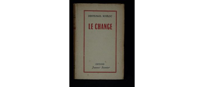 BOULOC : Le change - Prima edizione - Edition-Originale.com