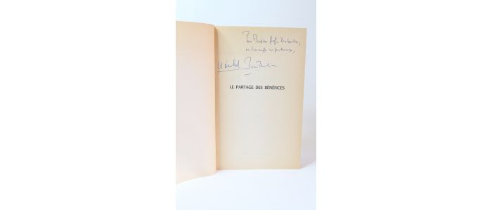 BOURDIEU : Le partage des bénéfices - Autographe, Edition Originale - Edition-Originale.com