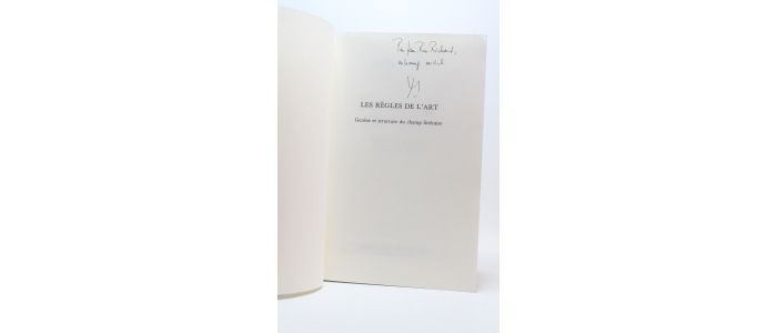 BOURDIEU : Les régles de l'art. Genèse et structure du champ littéraire - Autographe, Edition Originale - Edition-Originale.com