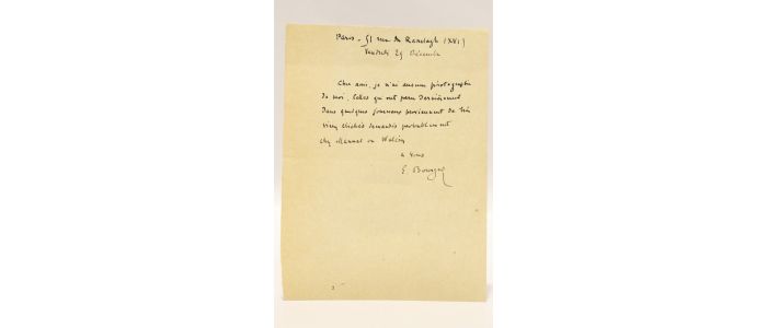 BOURGES : Lettre autographe signée d'Elémir Bourges  - Autographe, Edition Originale - Edition-Originale.com