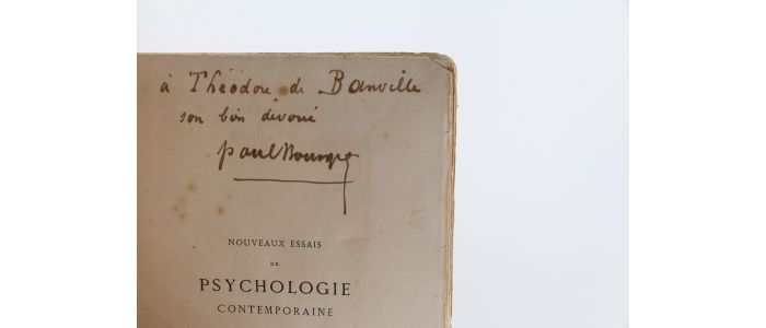 BOURGET : Nouveaux essais de psychologie contemporaine - Signed book, First edition - Edition-Originale.com