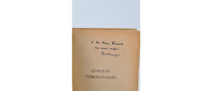 BOURGET : Quelques témoignages - Libro autografato, Prima edizione - Edition-Originale.com