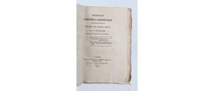 BOURLIER : Messieurs Fabvier et Sainneville convaincus d'être ce qu'ils sont - Erste Ausgabe - Edition-Originale.com