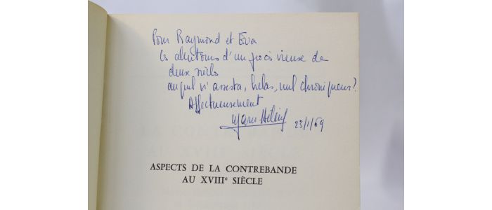 BOURQUIN : Aspects de la contrebande au XVIIIème siècle - Autographe, Edition Originale - Edition-Originale.com