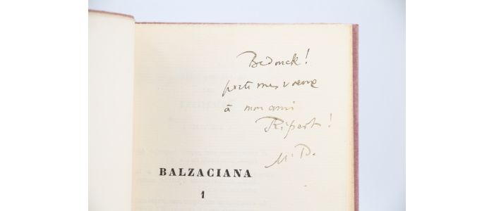 BOUTERON : Bedouck ou le talisman de Balzac - Autographe, Edition Originale - Edition-Originale.com