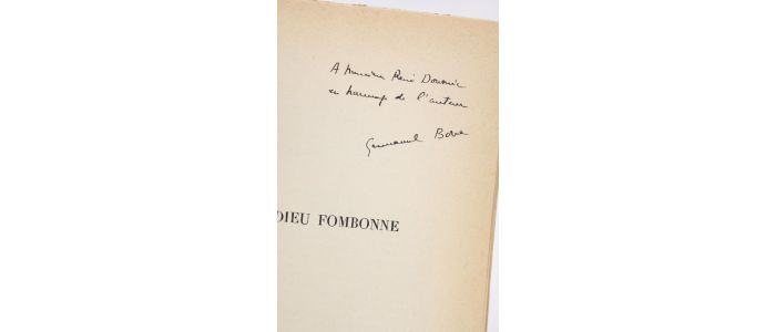 BOVE : Adieu Fombonne - Autographe, Edition Originale - Edition-Originale.com