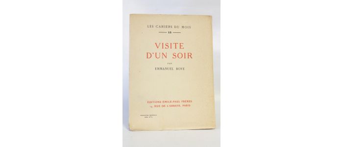 BOVE : Visite d'un soir - First edition - Edition-Originale.com
