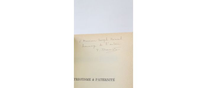 BOVERAT : Patriotisme et paternité - Autographe, Edition Originale - Edition-Originale.com