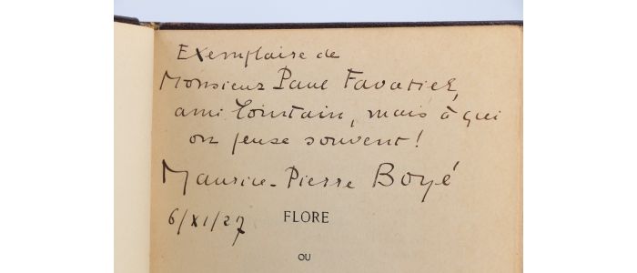 BOYE : Flore ou le langage des roses - Autographe, Edition Originale - Edition-Originale.com
