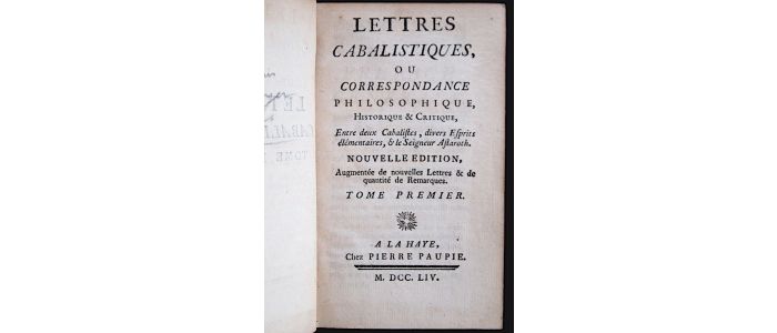 Boyer Dargens Lettres Cabalistiques Edition Originalecom