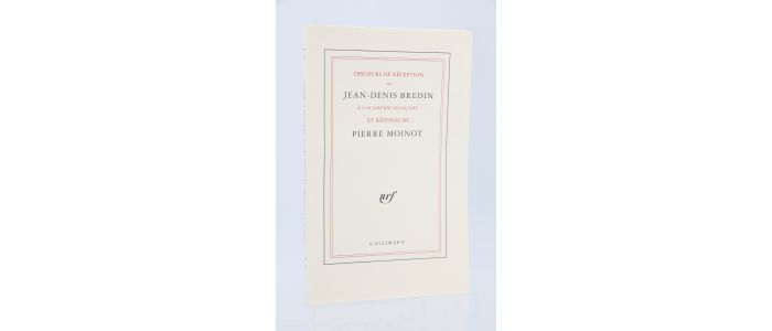 BREDIN : Discours de réception de Jean-Denis Bredin à l'Académie Française et réponse de Pierre Moinot - First edition - Edition-Originale.com