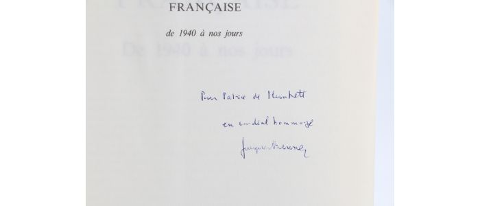 BRENNER : Histoire de la Littérature française de 1940 à nos Jours - Signiert, Erste Ausgabe - Edition-Originale.com