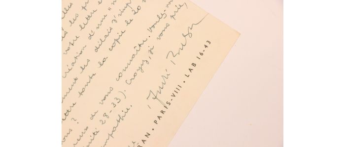 BRETON : Lettre autographe signée inédite adressée à Sarane Alexandrian - Libro autografato, Prima edizione - Edition-Originale.com
