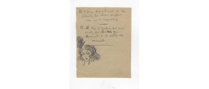 BRETON : Manuscrit autographe inédit d'André Breton : sept aphorismes et un petit dessin original - Autographe, Edition Originale - Edition-Originale.com