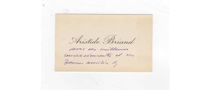 BRIAND : Carte de visite manuscrite - Libro autografato, Prima edizione - Edition-Originale.com