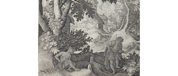 Praetereunt aegrum que sacerdos, atque leuita. (Luce 10.31.). Gravure originale du XVIIe siècle - Prima edizione - Edition-Originale.com
