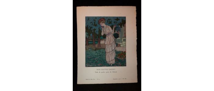Mon pauvre gazon ! Robe de garden party de Chéruit. (La Gazette du Bon ton, n°11, Année 1913 -  Planche VIII ) - Edition Originale - Edition-Originale.com