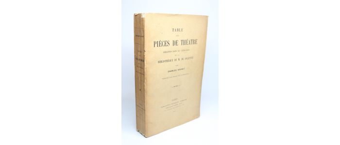 BRUNET : Table des pièces de théâtre décrites dans le catalogue de la bibliothèque de M. de Soleinne - Edition Originale - Edition-Originale.com