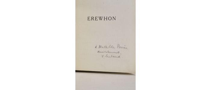 BUTLER : Erewhon - Autographe, Edition Originale - Edition-Originale.com