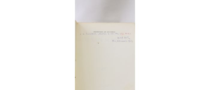 BUTOR : Description de San Marco - Signed book, First edition - Edition-Originale.com