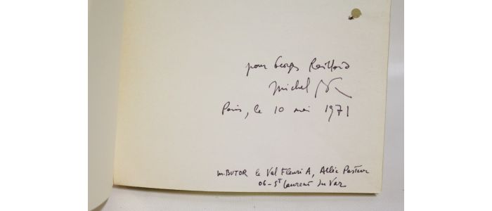 BUTOR : Où. Le génie du lieu, 2 - Signed book, First edition - Edition-Originale.com
