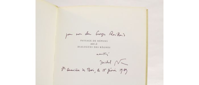 BUTOR : Paysage de répons suivi de Dialogues des règnes - Autographe, Edition Originale - Edition-Originale.com
