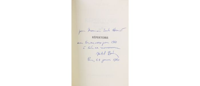 BUTOR : Répertoire - Autographe, Edition Originale - Edition-Originale.com