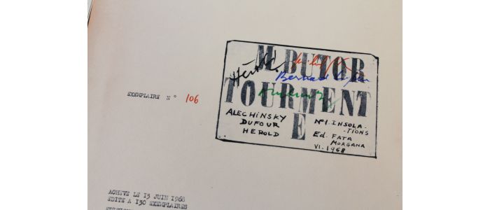BUTOR : Tourmente N°1 - Signed book, First edition - Edition-Originale.com