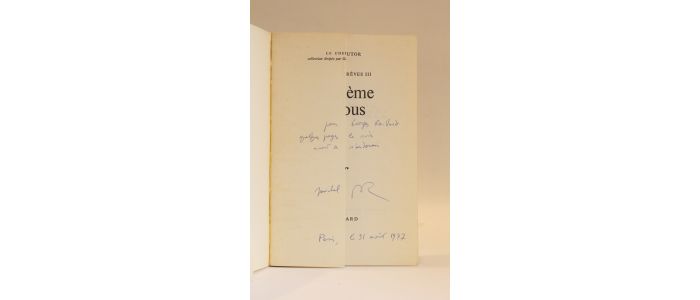 BUTOR : Troisième dessous - Libro autografato, Prima edizione - Edition-Originale.com