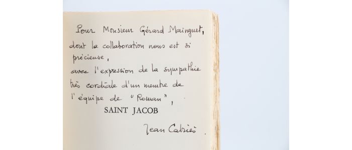CABRIES : Saint Jacob - Autographe, Edition Originale - Edition-Originale.com