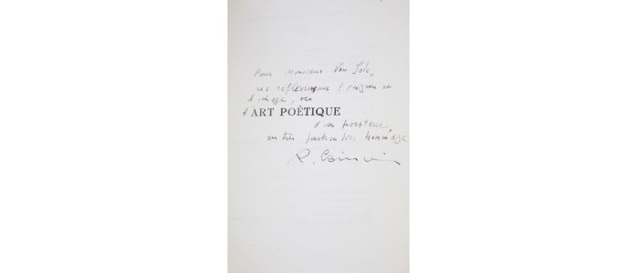CAILLOIS : Art poétique - Prima edizione - Edition-Originale.com