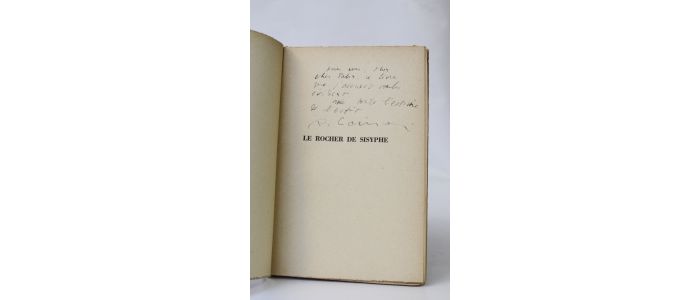 CAILLOIS : Le rocher de Sisyphe - Autographe, Edition Originale - Edition-Originale.com