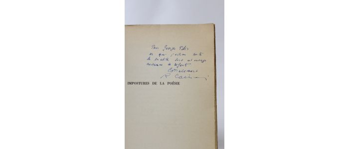 CAILLOIS : Les impostures de la poésie - Signed book, First edition - Edition-Originale.com