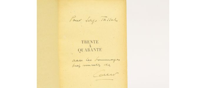 CALET : Trente à quarante - Autographe, Edition Originale - Edition-Originale.com