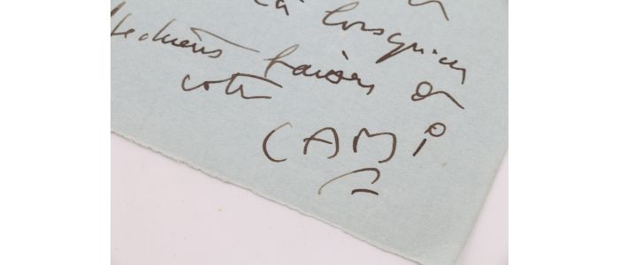 CAMI : Lettre autographe signée adressée à son ami Carlo Rim s'excusant de pas être présent à la fête organisée pour ses 30 ans : 