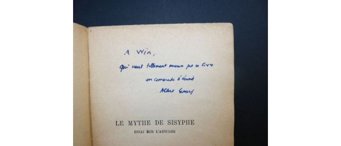 CAMUS : Le mythe de Sisyphe - Signiert, Erste Ausgabe - Edition-Originale.com