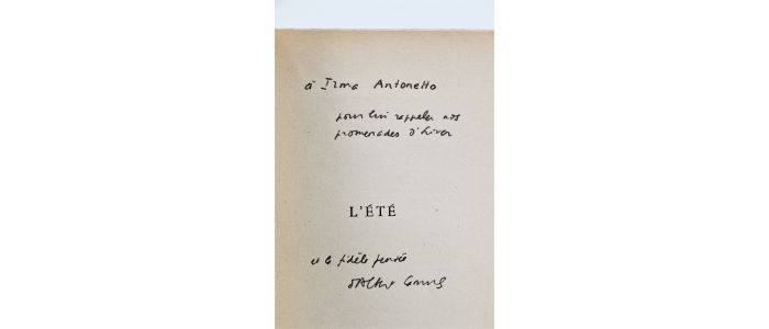 CAMUS : L'été - Autographe - Edition-Originale.com