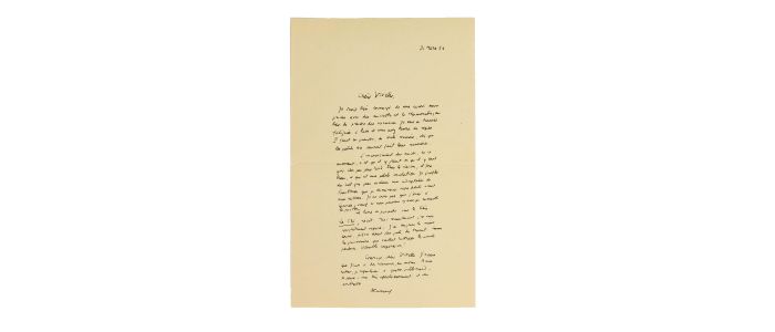 CAMUS : Lettre autographe datée et signée d'une page à Vivette Perret - Libro autografato, Prima edizione - Edition-Originale.com