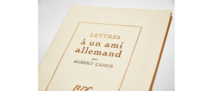 CAMUS : Lettres à un ami allemand - Prima edizione - Edition-Originale.com