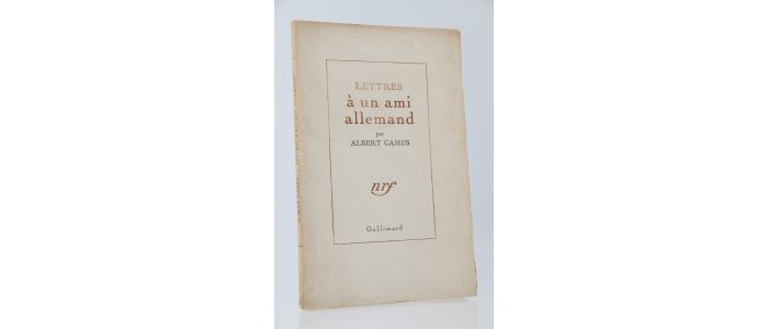 CAMUS : Lettres à un ami allemand - Edition Originale - Edition-Originale.com