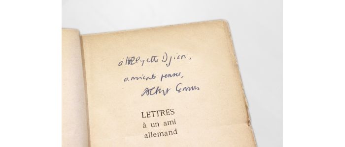  CAMUS  Lettres  un ami allemand Autographe Edition 