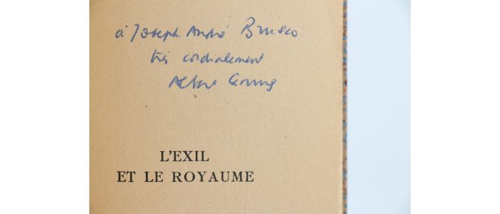 CAMUS : L'Exil et le Royaume - Autographe, Edition Originale - Edition-Originale.com