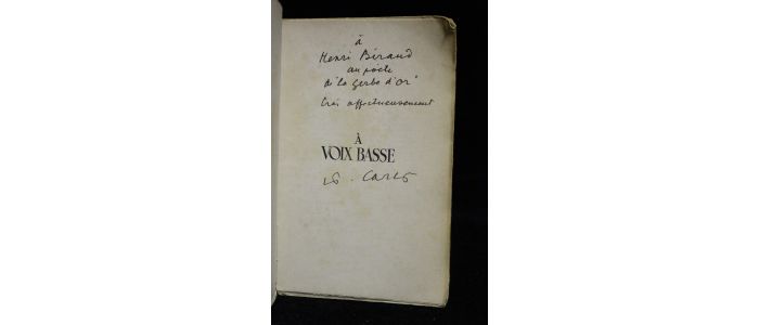 CARCO : A voix basse - Signiert, Erste Ausgabe - Edition-Originale.com